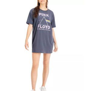 Grayson Threads Pink Floyd Graphic T-Shirt Dress Dark Gray Large NWT